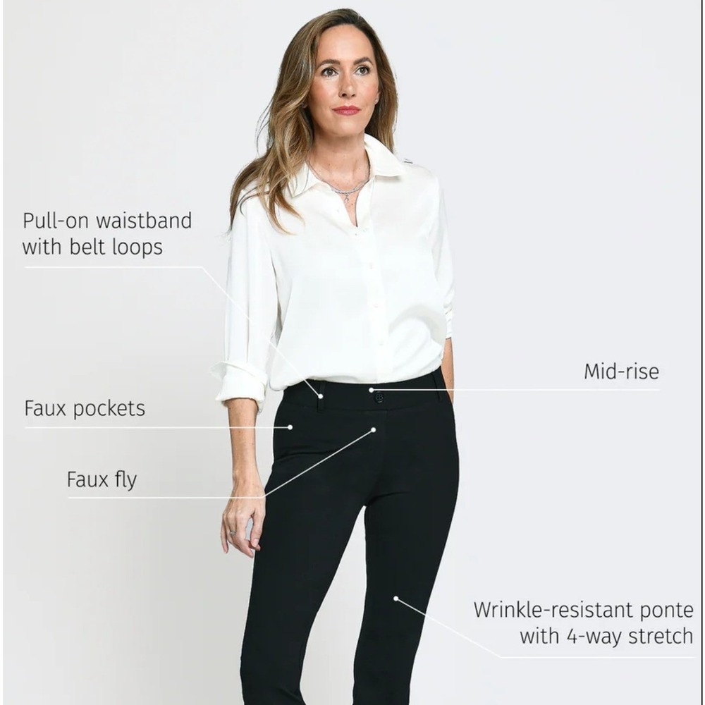 Betabrand Classic DPYP Dress Pant Yoga Pant Bootcut Black LONG - Picture 2 of 7